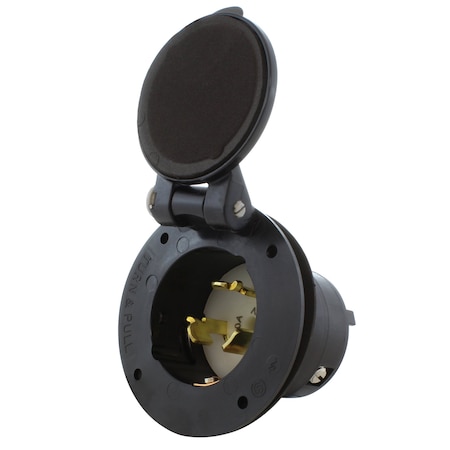 Ac Works 50 Amp 125/250 Volt Power Input Inlet with Front Cover CS6375-FC